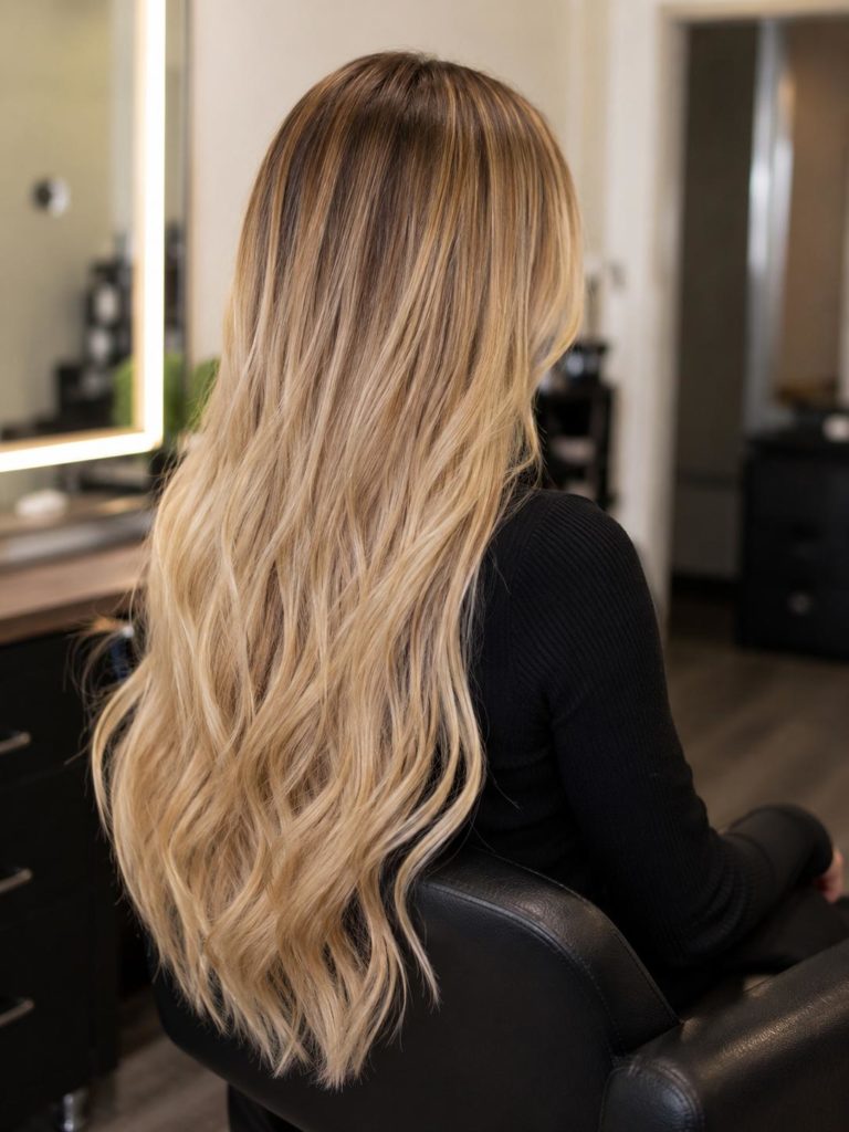 Resultado de extensiones de pelo largas y naturales en La Pelu de Rosa