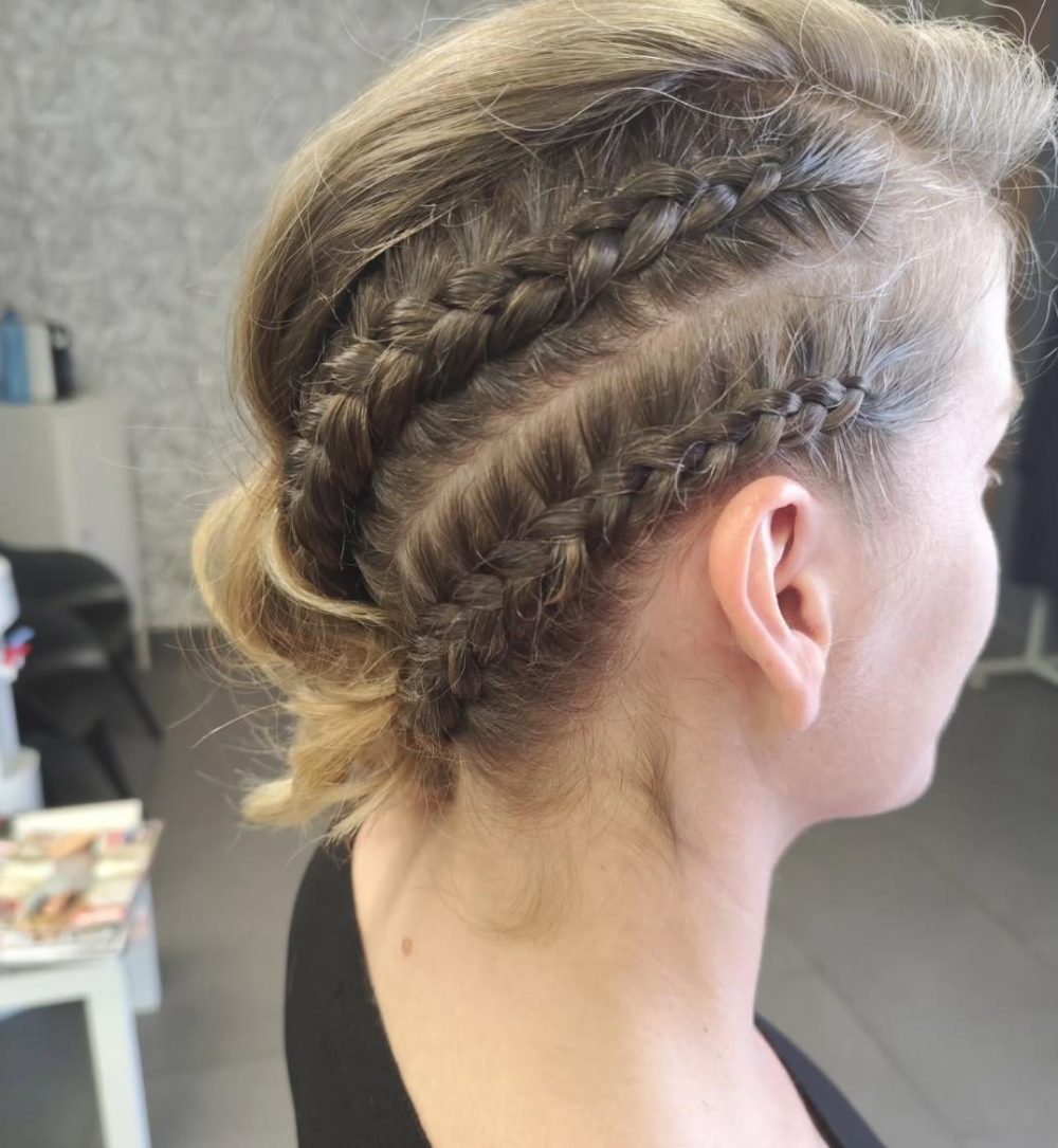 Peinado con trenza lateral en La Pelu de Rosa Castellón